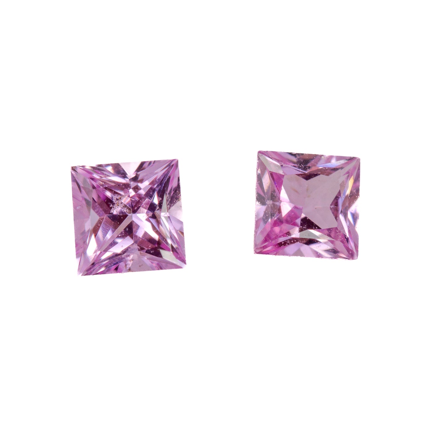 0.39ct Pink Sapphire - Princess Cut Match Pair