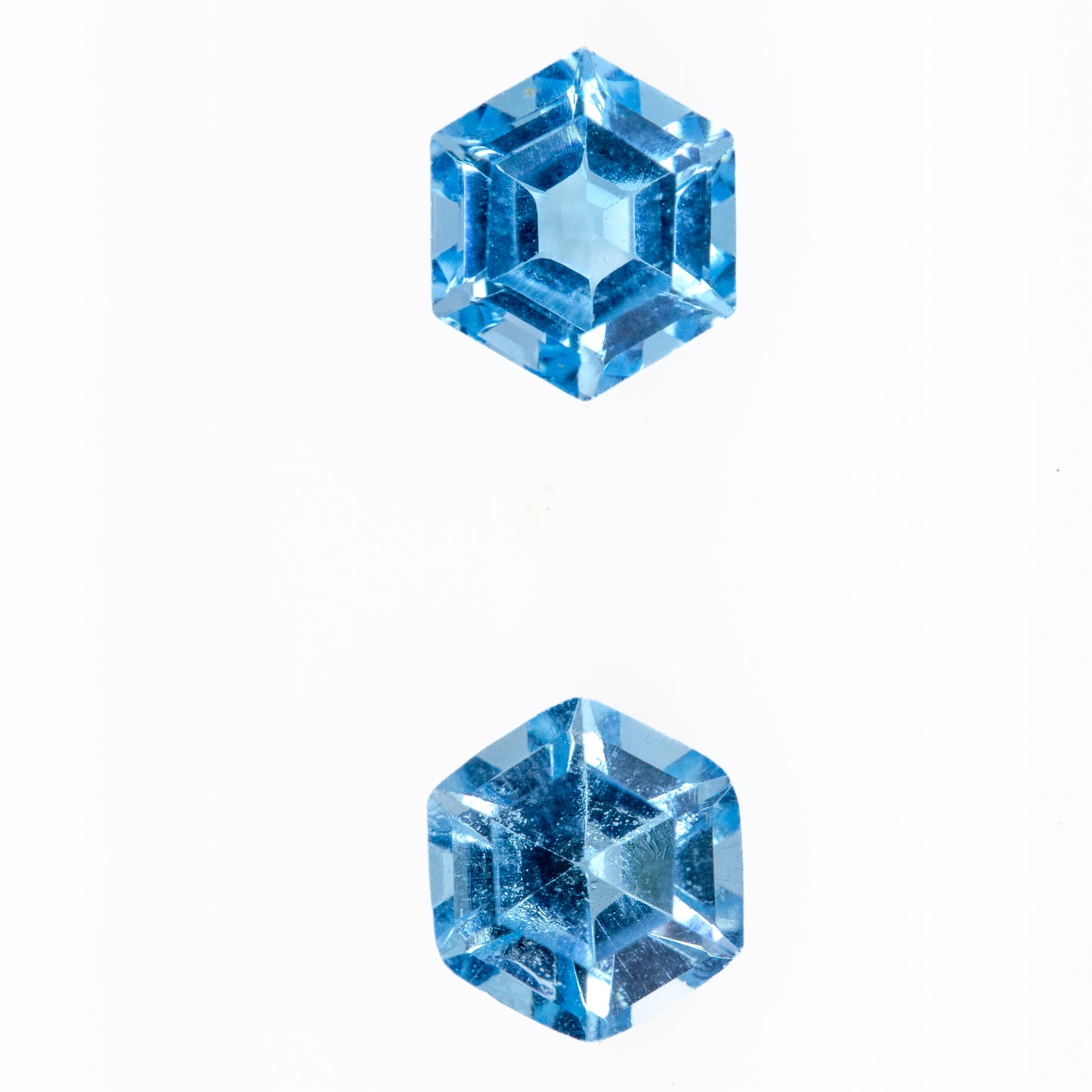 1.31ct Swiss Blue Topaz - Hexagon Cut Match Pair
