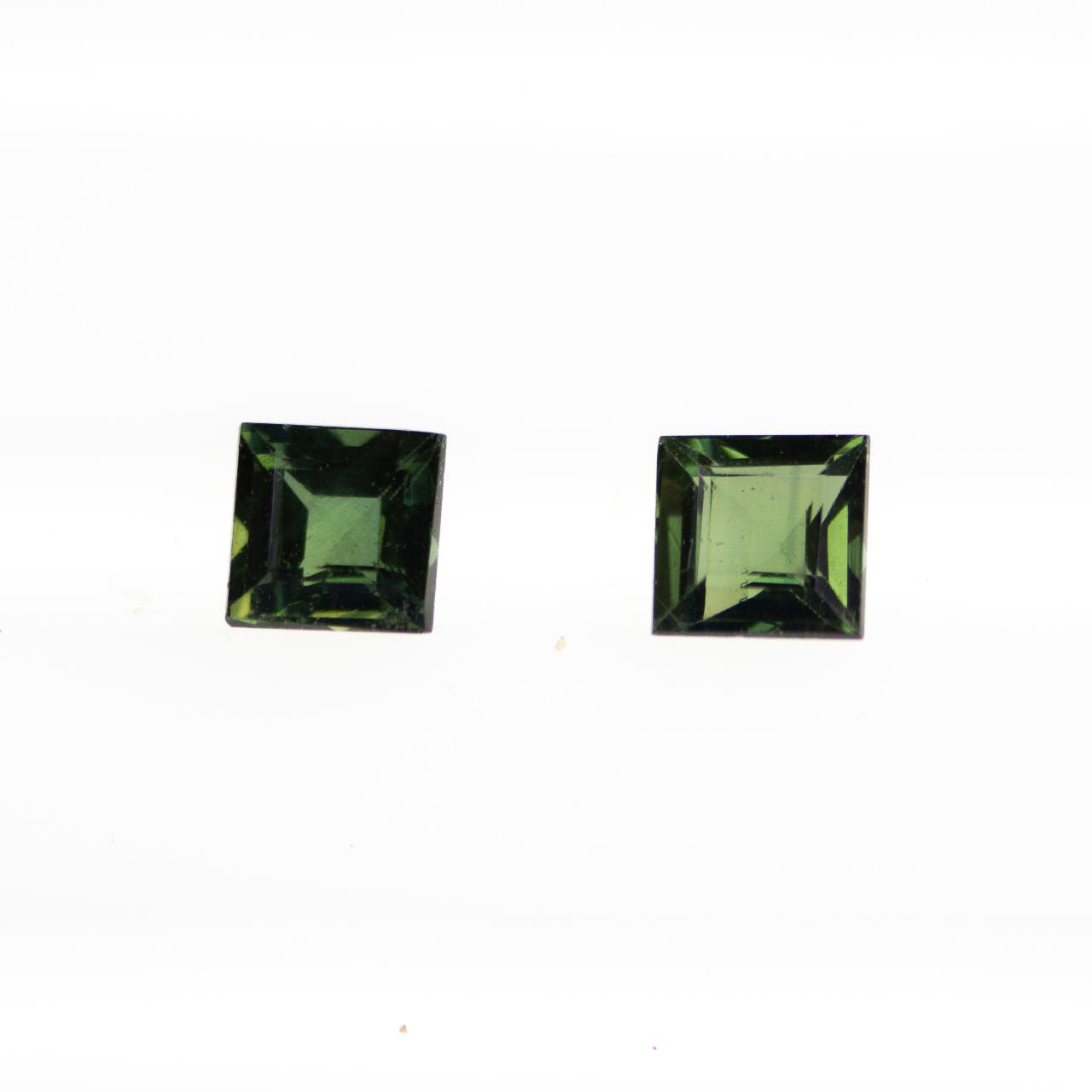 0.53ct Green Sapphire Pair - Square Cut