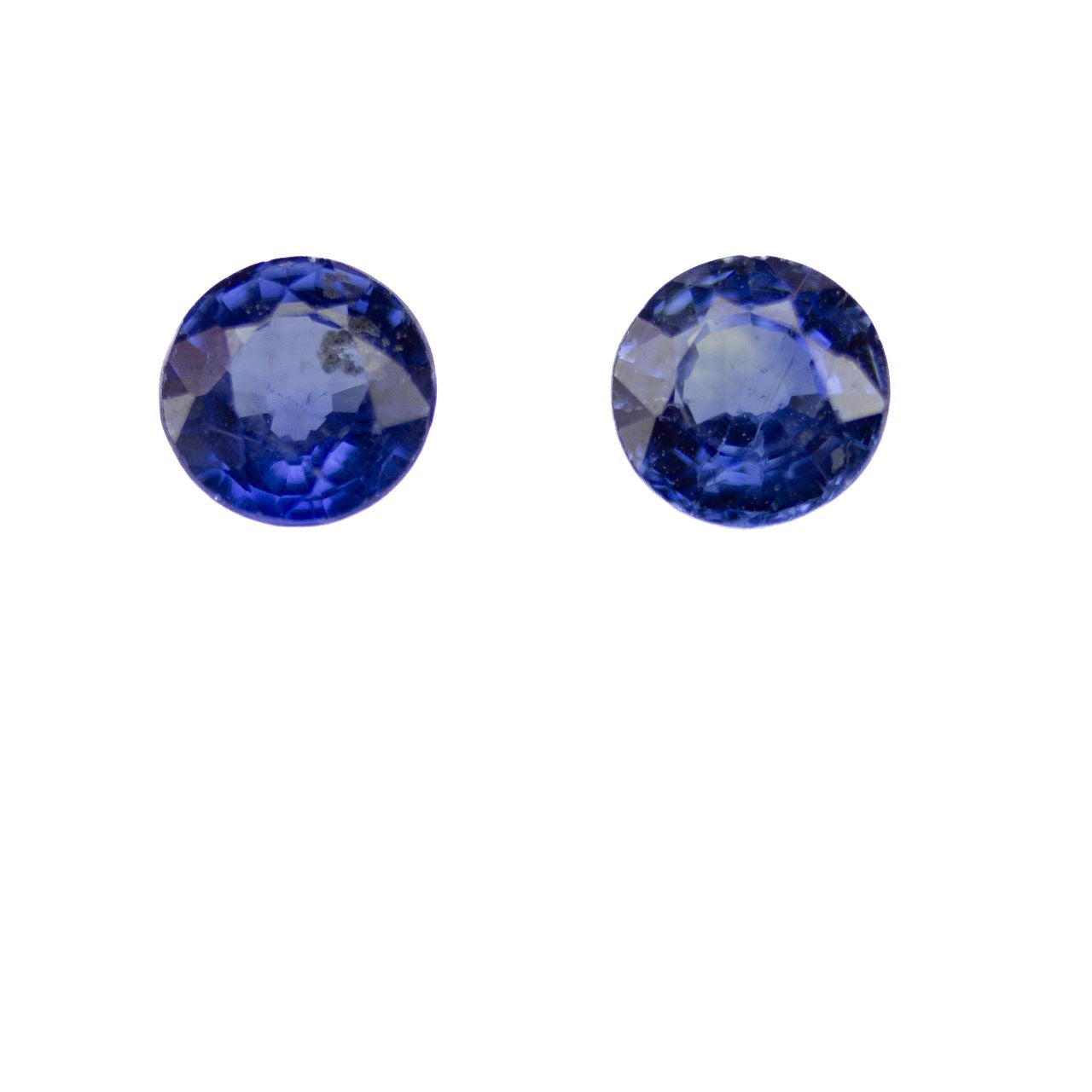 0.44ct Blue Sapphire Match Pair - Round Cut