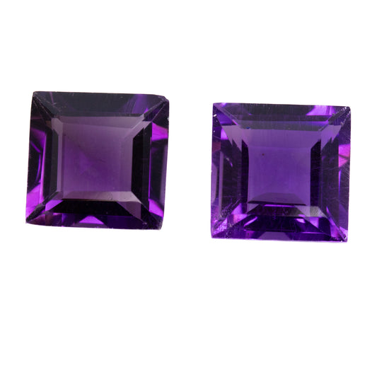 3.17ct Amethyst Match Pair - Square Cut