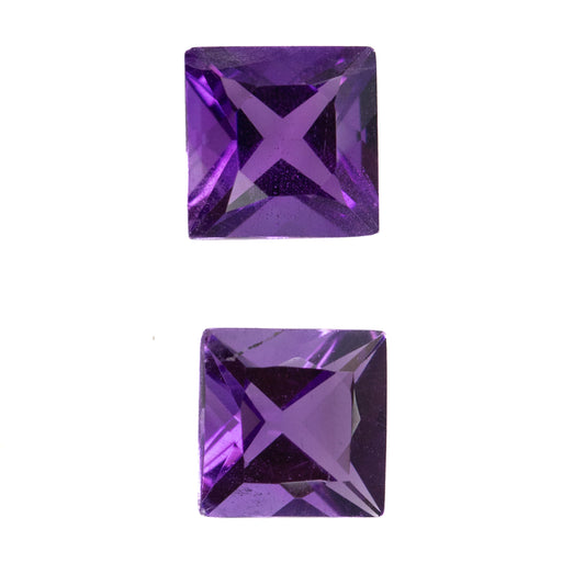 1.26ct Amethyst Match Pair - Square Cut