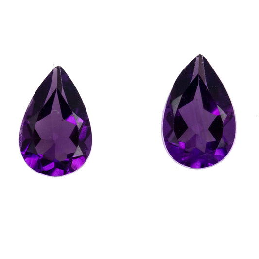 0.72ct Amethyst Match Pair - Pear Cut