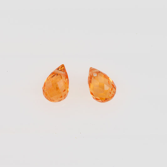 2.09ct Spessartite Garnet Match Pair - Briolette Cut