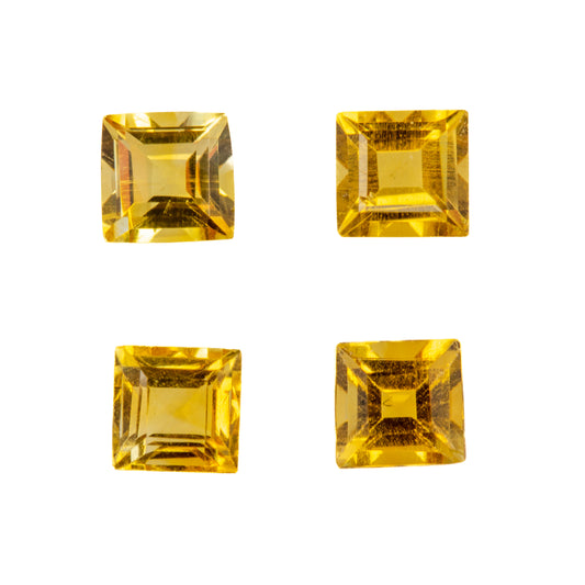 0.62ct Yellow Citrine - Square Cut Set