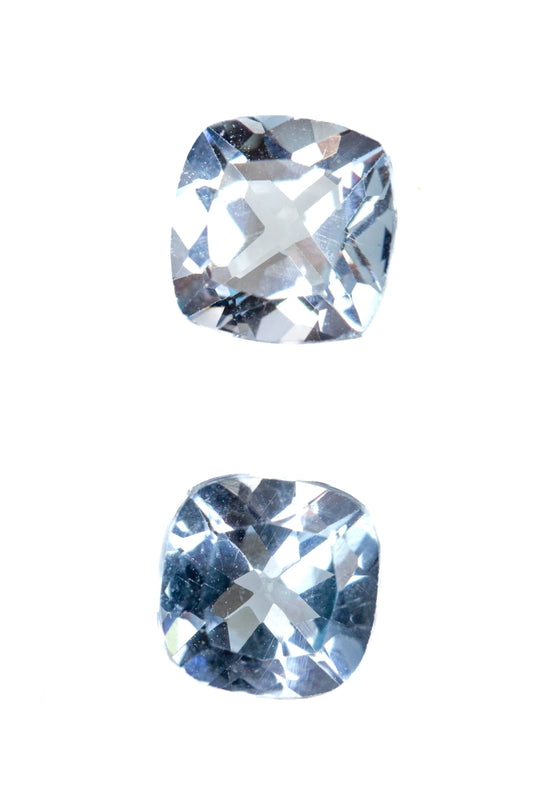 1.37ct Sky Blue Topaz - Cushion Cut Match Pair